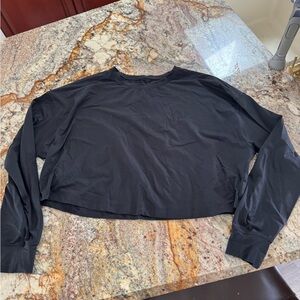 Lululemon Athletica Black Cropped abrasion resistant training top